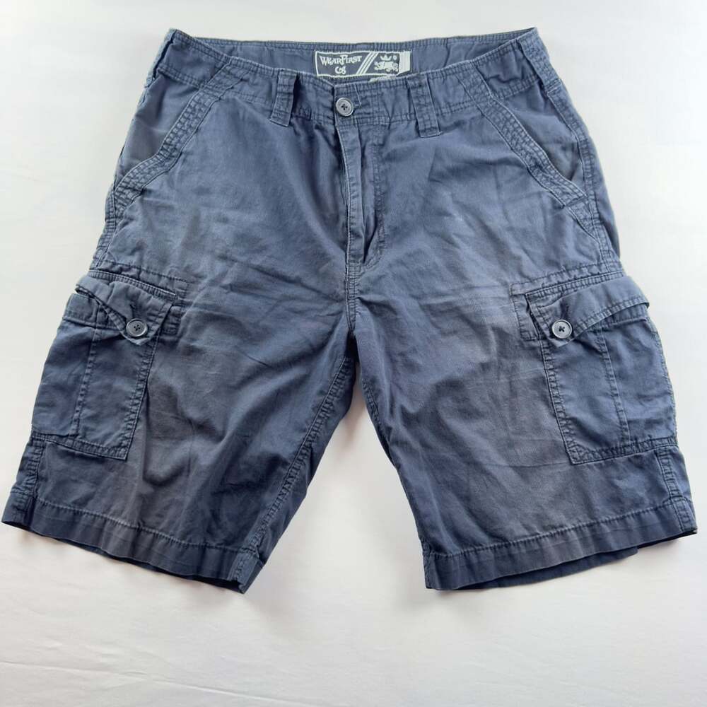 WearFirst Co. Men's Blue Cargo Shorts Size 34 100% Cotton